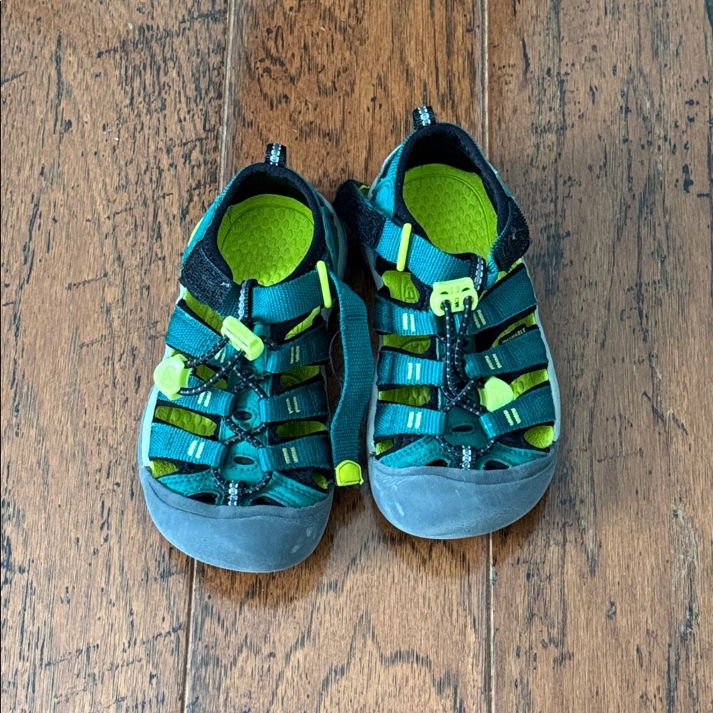 Keen Teal and Lime Green Newport Sandals - Size 11